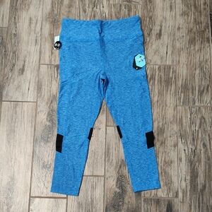 LuLaRoe Heathered Blue Fearless Crop Leggings NWT Size Medium